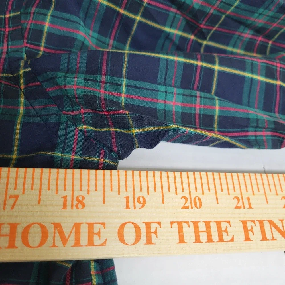 Ralph Lauren Large 14-16 Plaid Button Down Long Sleeve‎ Red Green Yellow Navy - Picture 5 of 8